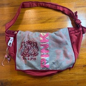 HUGE Vintage Victoria Secret Pink Love Rock n Roll Messenger Bag